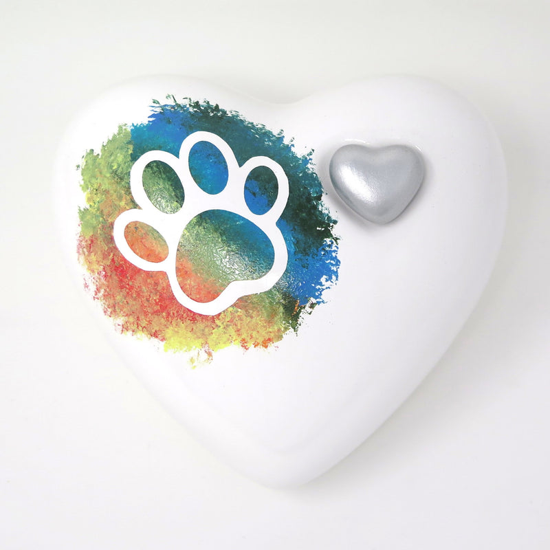 Tierurne Herz Rainbow Pfötchen