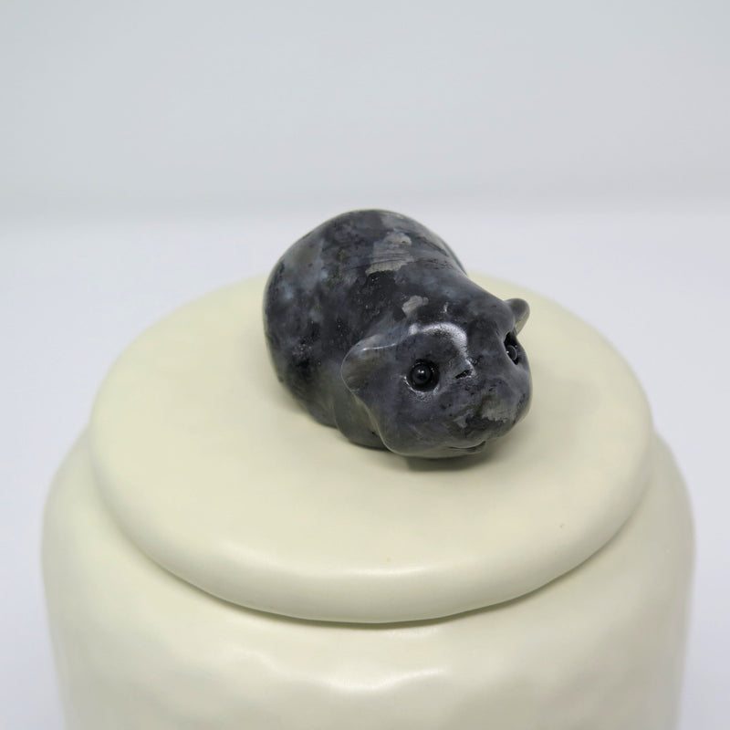 Meerschweinchenurne aus Keramik mit Meerschweinchen Figur aus Stein