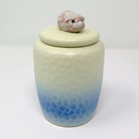Meerschweinchenurne aus Keramik mit Meerschweinchen Figur aus Stein marmoriert