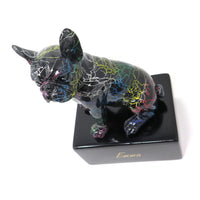 urne mit französischer Bulldogge Figur