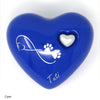 Tierurne in Herzform Cyan mit Endlose Liebe Symbol