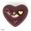 Tierurne in Herzform Darkrot mit Endlose Liebe Symbol