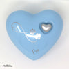 Tierurne in Herzform Hellblau mit Endlose Liebe Symbol