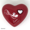 Tierurne in Herzform Rot mit Endlose Liebe Symbol