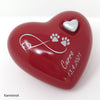 Tierurne in Herzform Rot mit Endlose Liebe Symbol