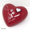Tierurne in Herzform Rot mit Endlose Liebe Symbol