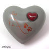 Tierurne in Herzform Mittelgrau mit Endlose Liebe Symbol