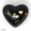 Tierurne in Herzform Schwarz mit Endlose Liebe Symbol