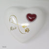 Tierurne in Herzform Weiß mit Endlose Liebe Symbol