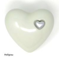 Tierurne in Herzform Hellgrau