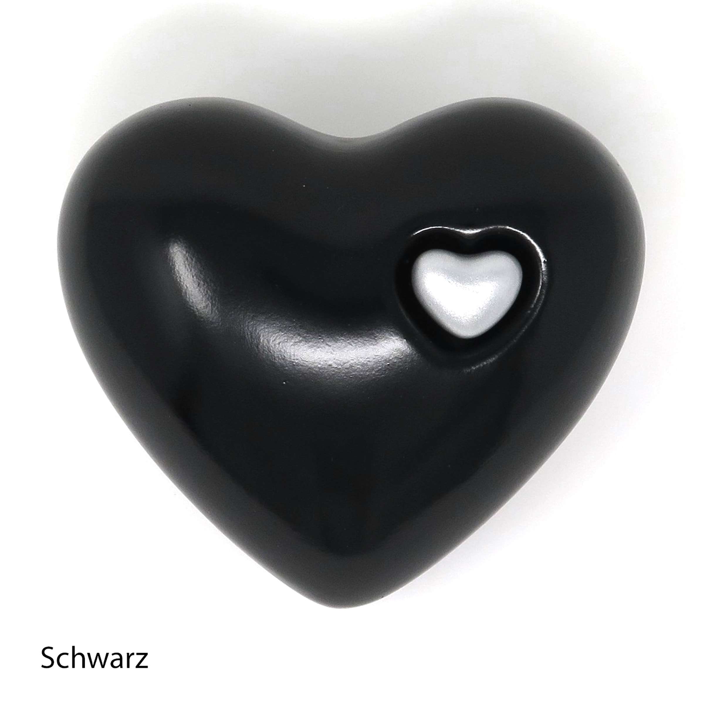 Tierurne in Herzform Schwarz