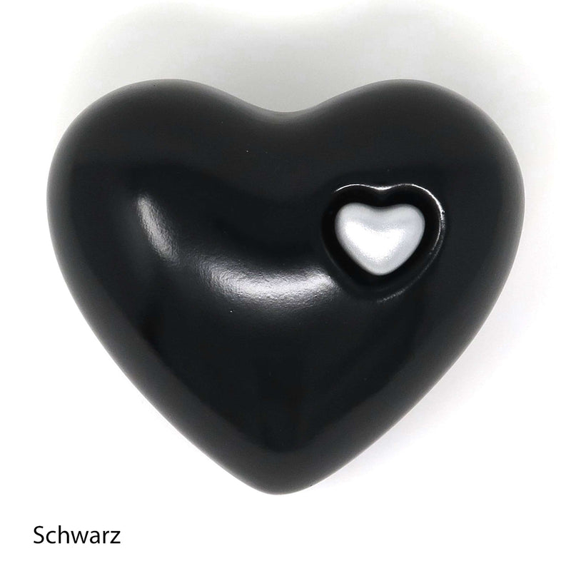 Tierurne in Herzform Schwarz