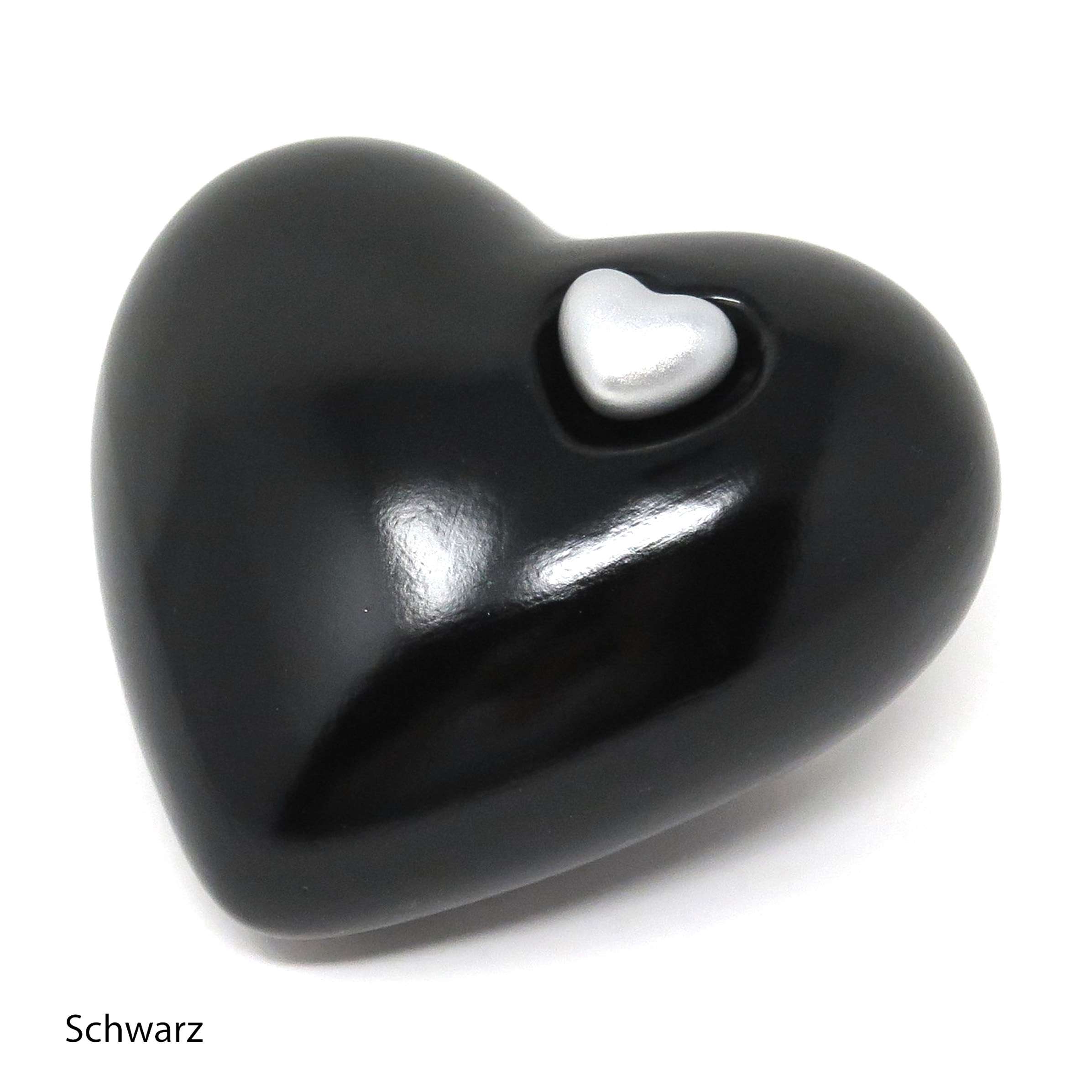 Tierurne in Herzform Schwarz