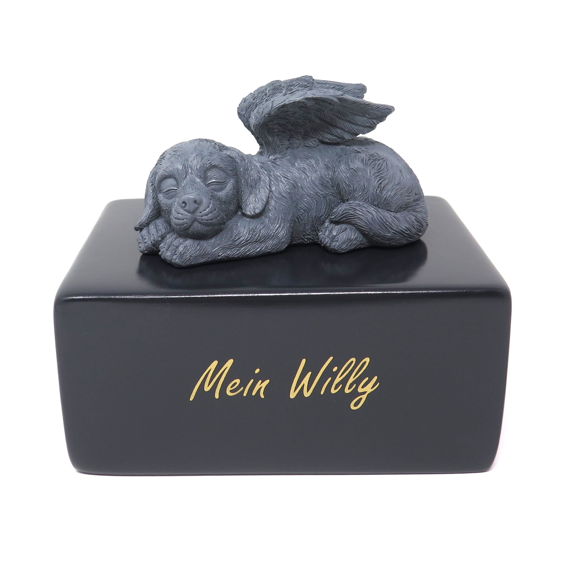 Hundeurne mit schlafenden Hund