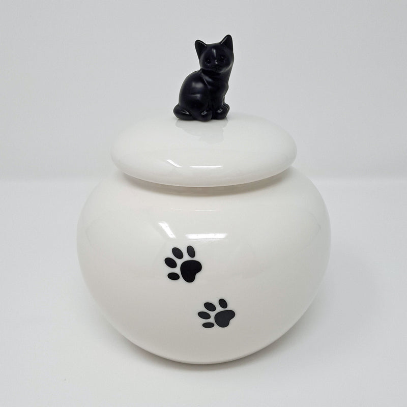 Katzenurne mit schwarzer Katzenfigur