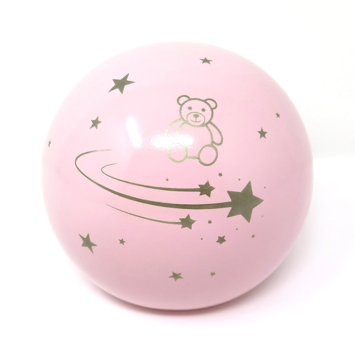 Kinderurne in Kugelform Rosa mit Teddybär