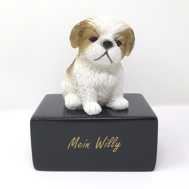 Shih Tzu Urne mit Shih Tzu Figur