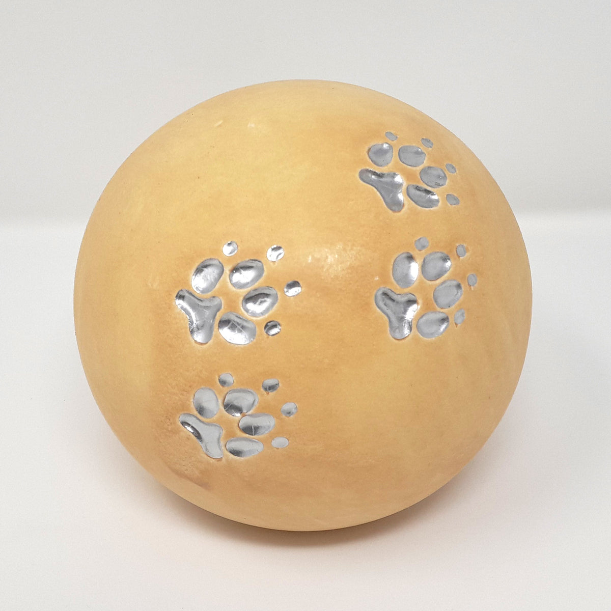 Tierurne in Kugelform mit Pfoten Beige 